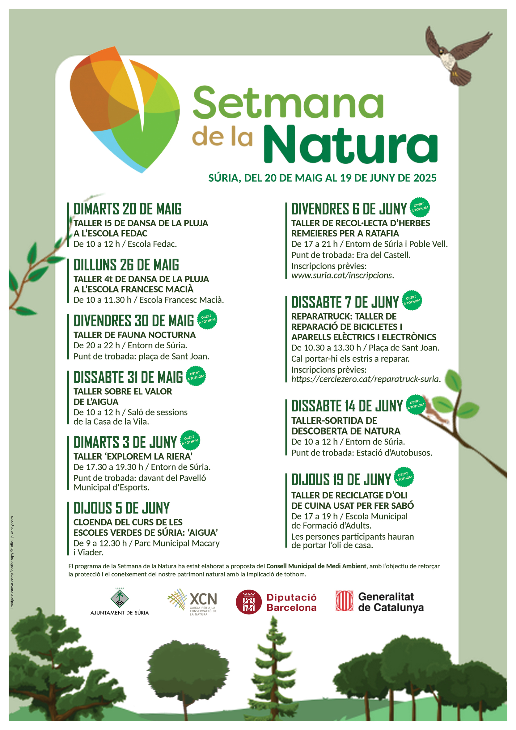 Cartell de la Setmana de la Natura - Del 20 de maig al 19 de juny.