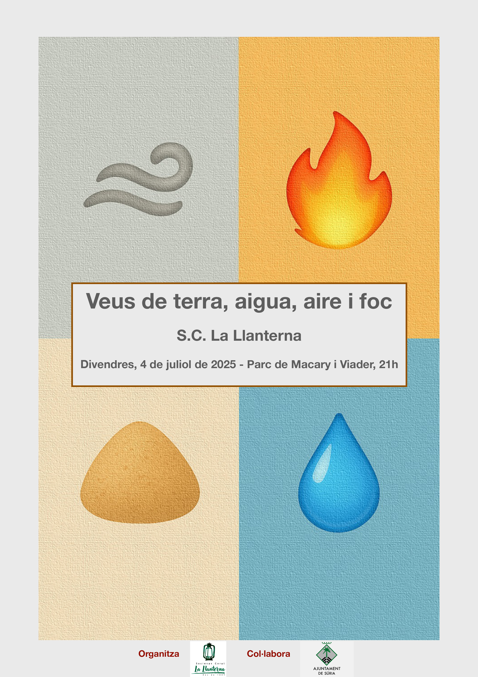 Cartell del concert de la Societat Coral La Llanterna - Divendres 4 de juliol.