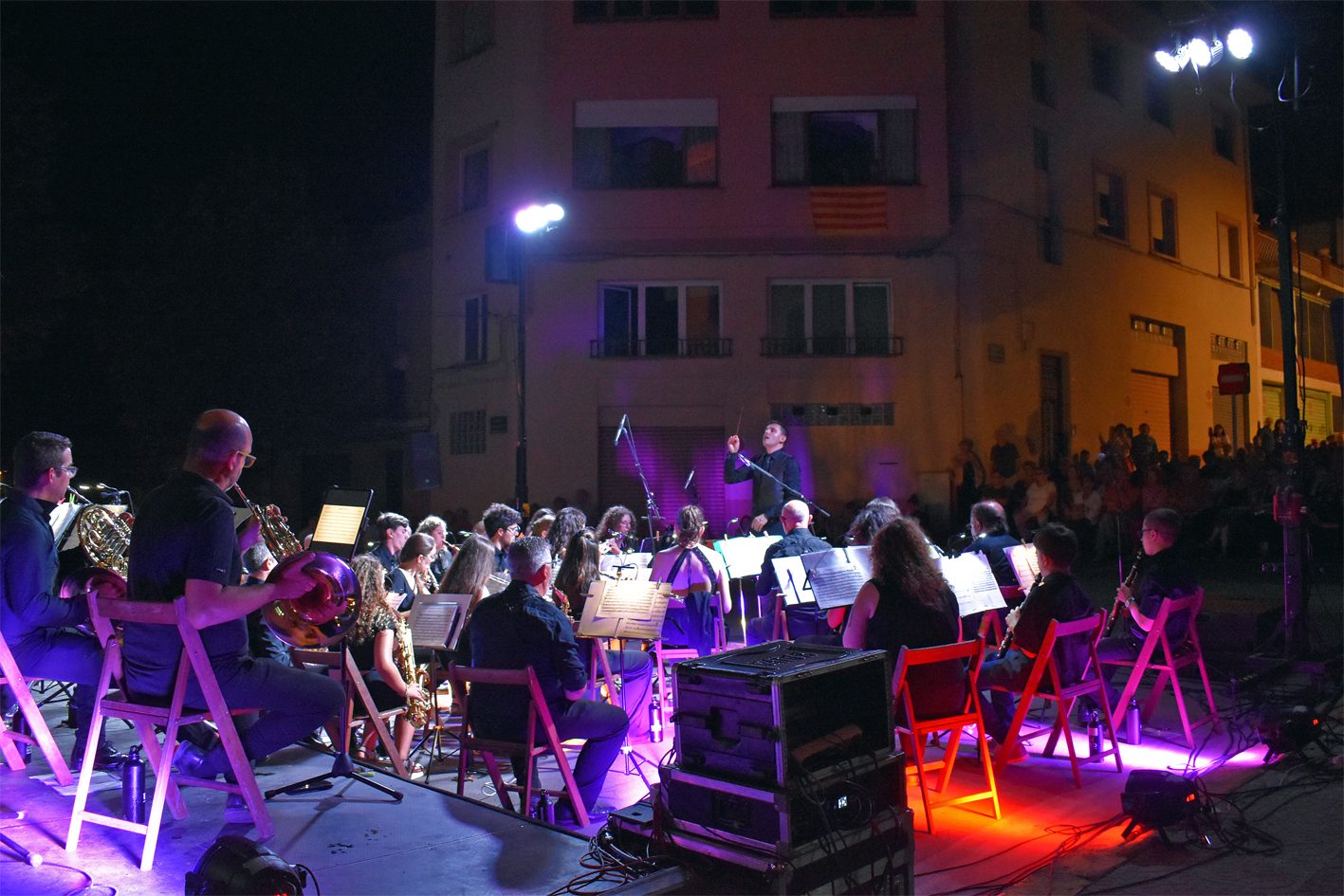 Tocades al davant de la Casa de la Vila amb la Unió Musical del Bages, dins de la Festa Major de Súria 2024.
