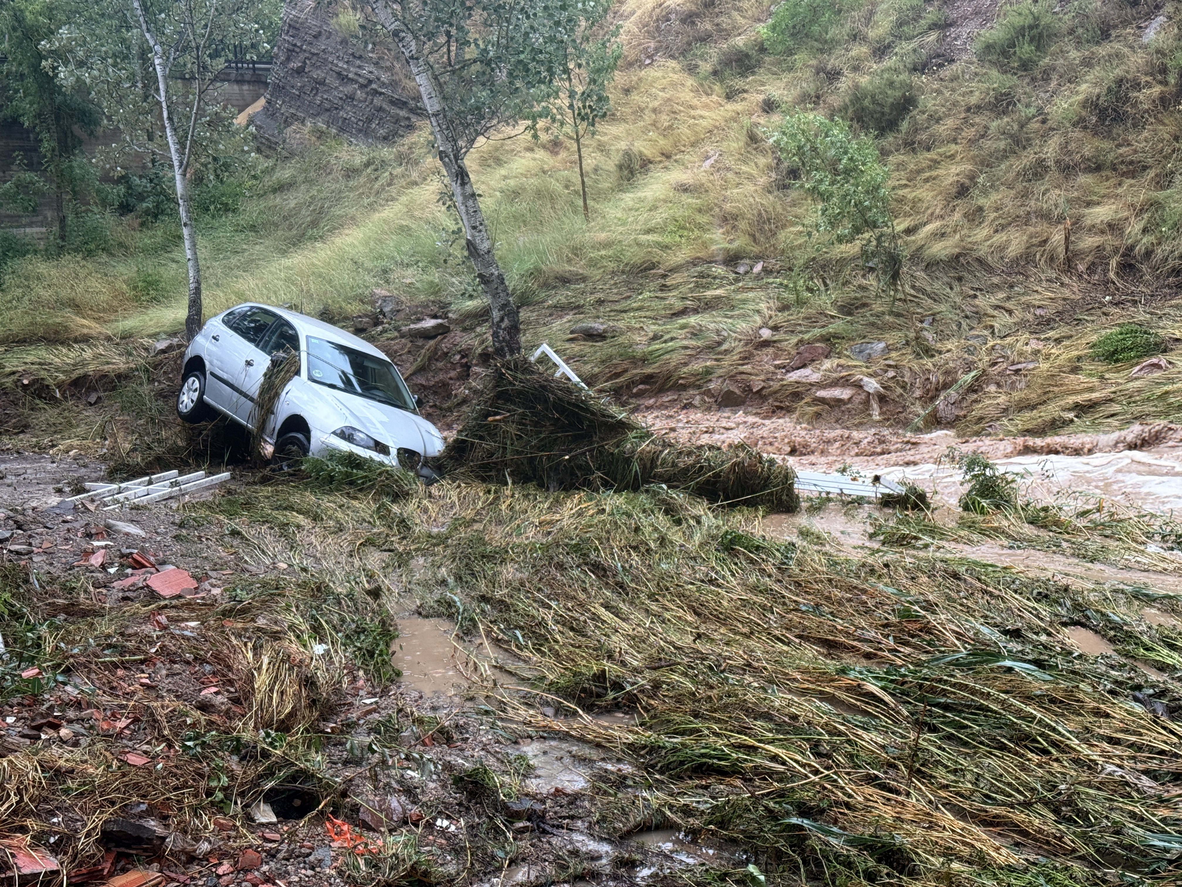 Efectes del temporal al barri de Cal Trist.